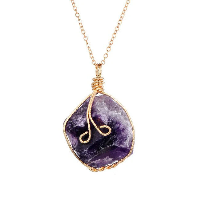 Natural Gemstone Crystal Stone Pendant
