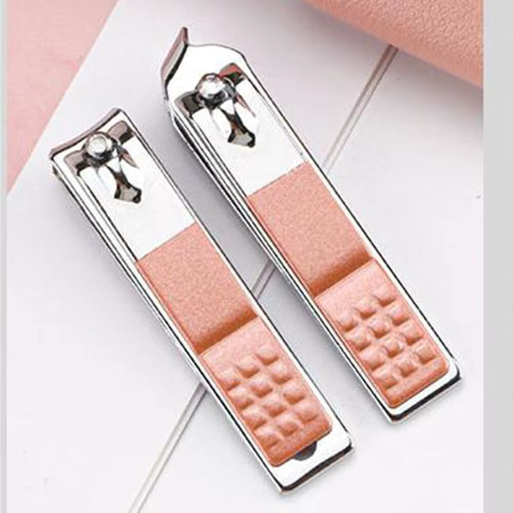 Professional Manicure Pedicure Kit for Women - 7PCS Set with Stainless Steel Tools in Colorful PU Leather Case