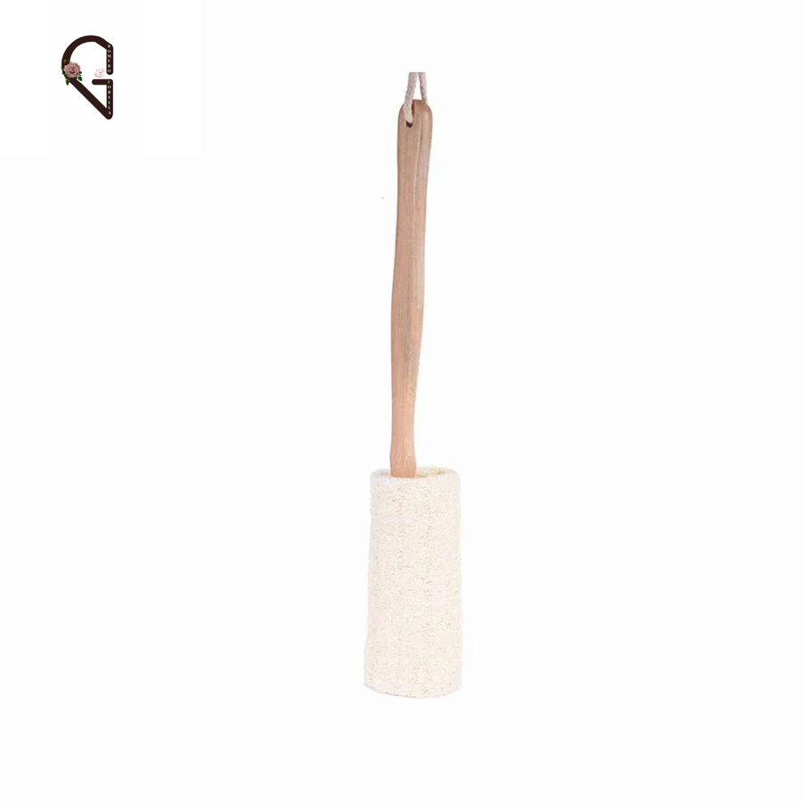 Natural Loofah Bath Brush W/Long Handle.