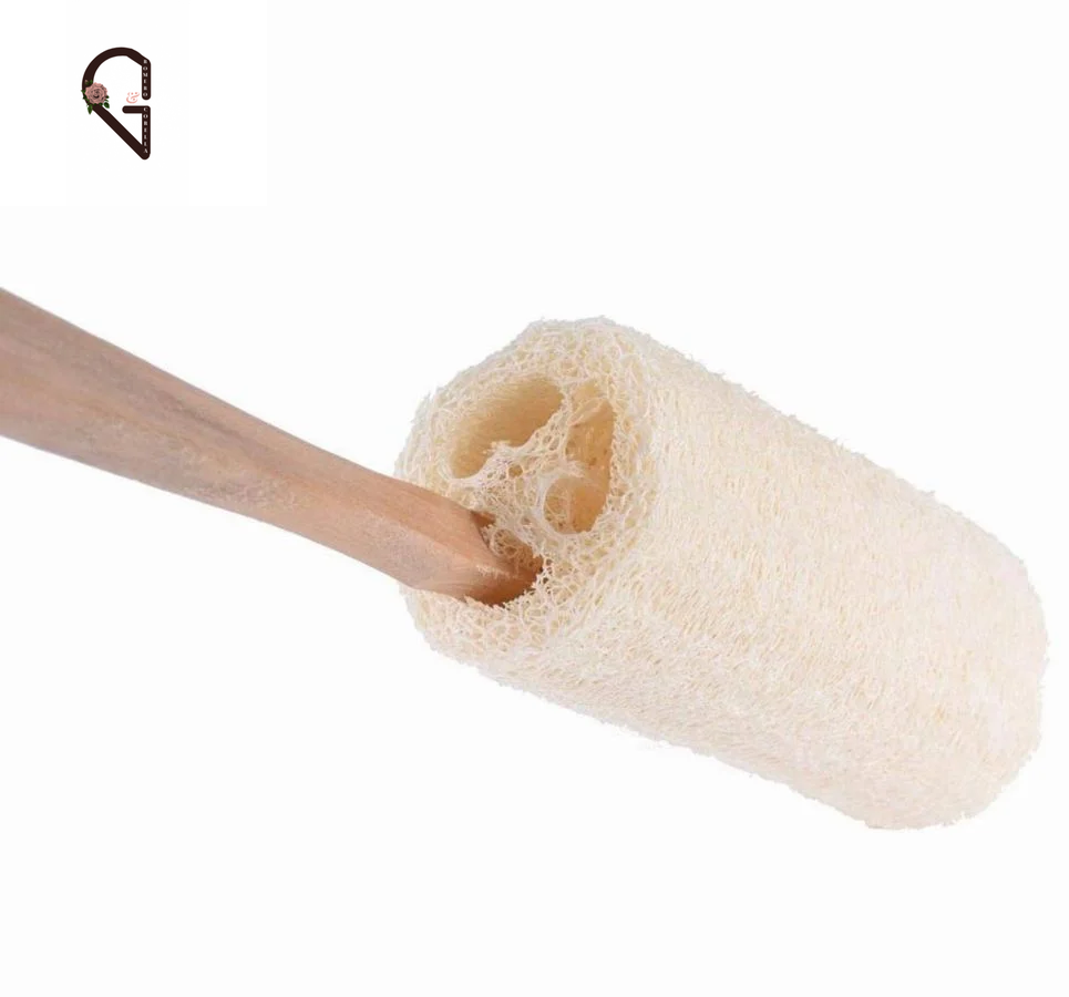 Natural Loofah Bath Brush W/Long Handle.