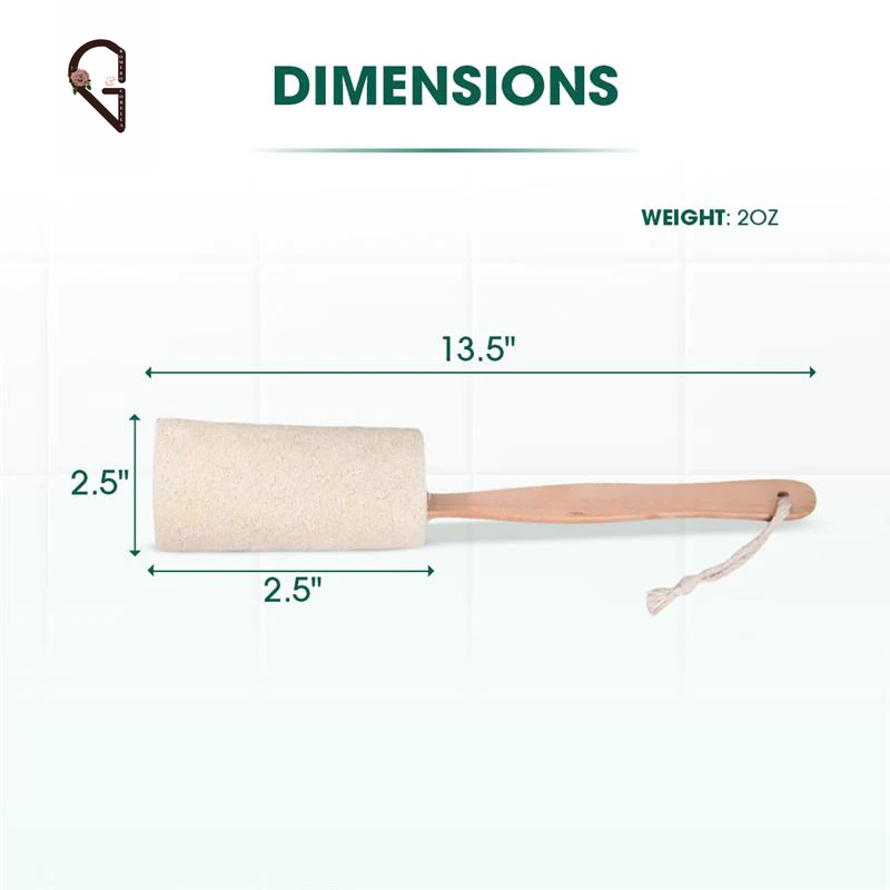 Natural Loofah Bath Brush W/Long Handle.